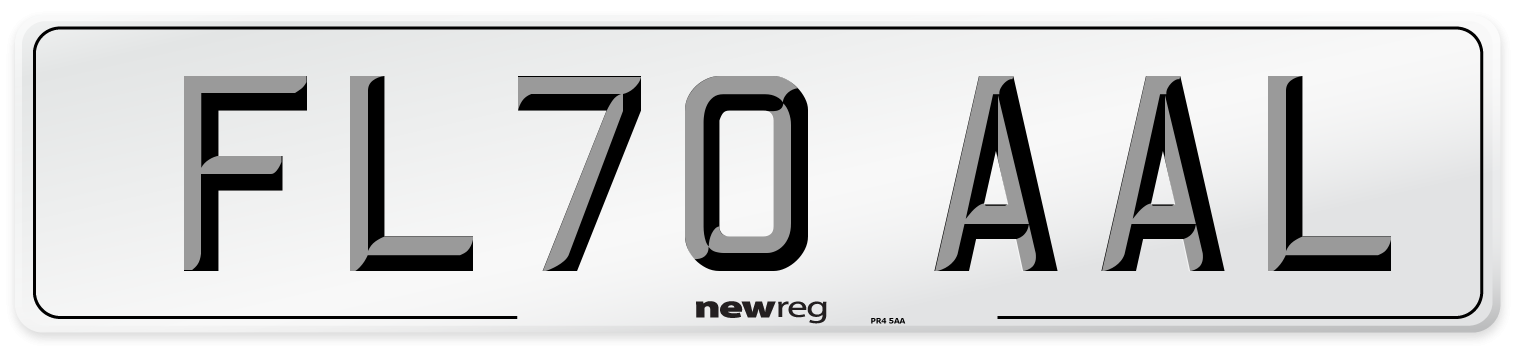 FL70 AAL Number Plate from New Reg